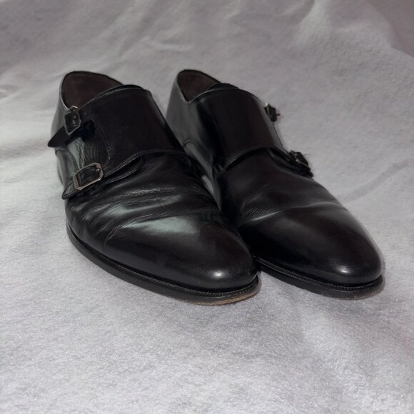 Mezlan Dress Shoes Mens 11.5 Black Leather Double Monk Strap Made in Spain - Picture 2 of 7